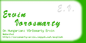 ervin vorosmarty business card